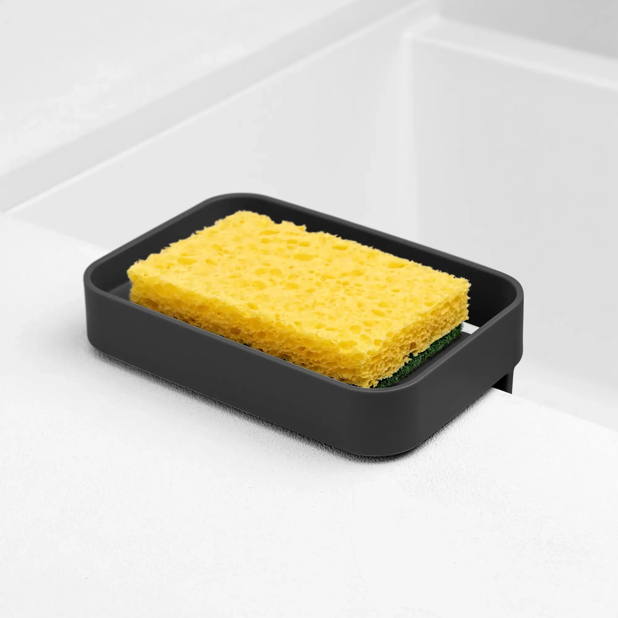 Illustration numéro 3 du produit Porte-éponge à ventouses en polypropylène noir