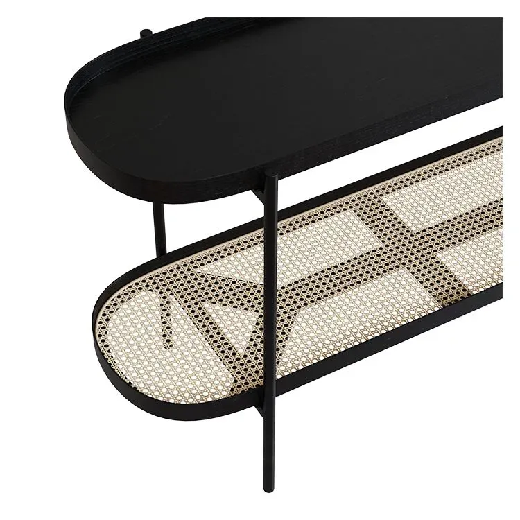 Illustration numéro 3 du produit Console en cannage et bois de mindi 120 cm