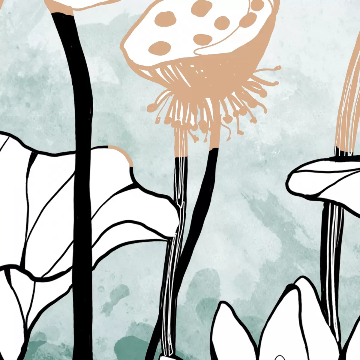 Illustration numéro 3 du produit Papier peint panoramique nympheas couleurs 510x250cm