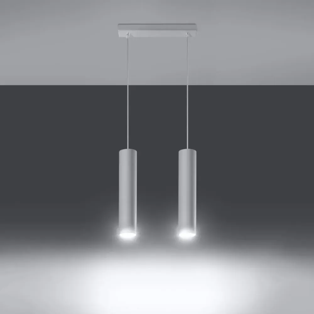 Illustration numéro 3 du produit Lampe suspendue acier blanc H 90 cm