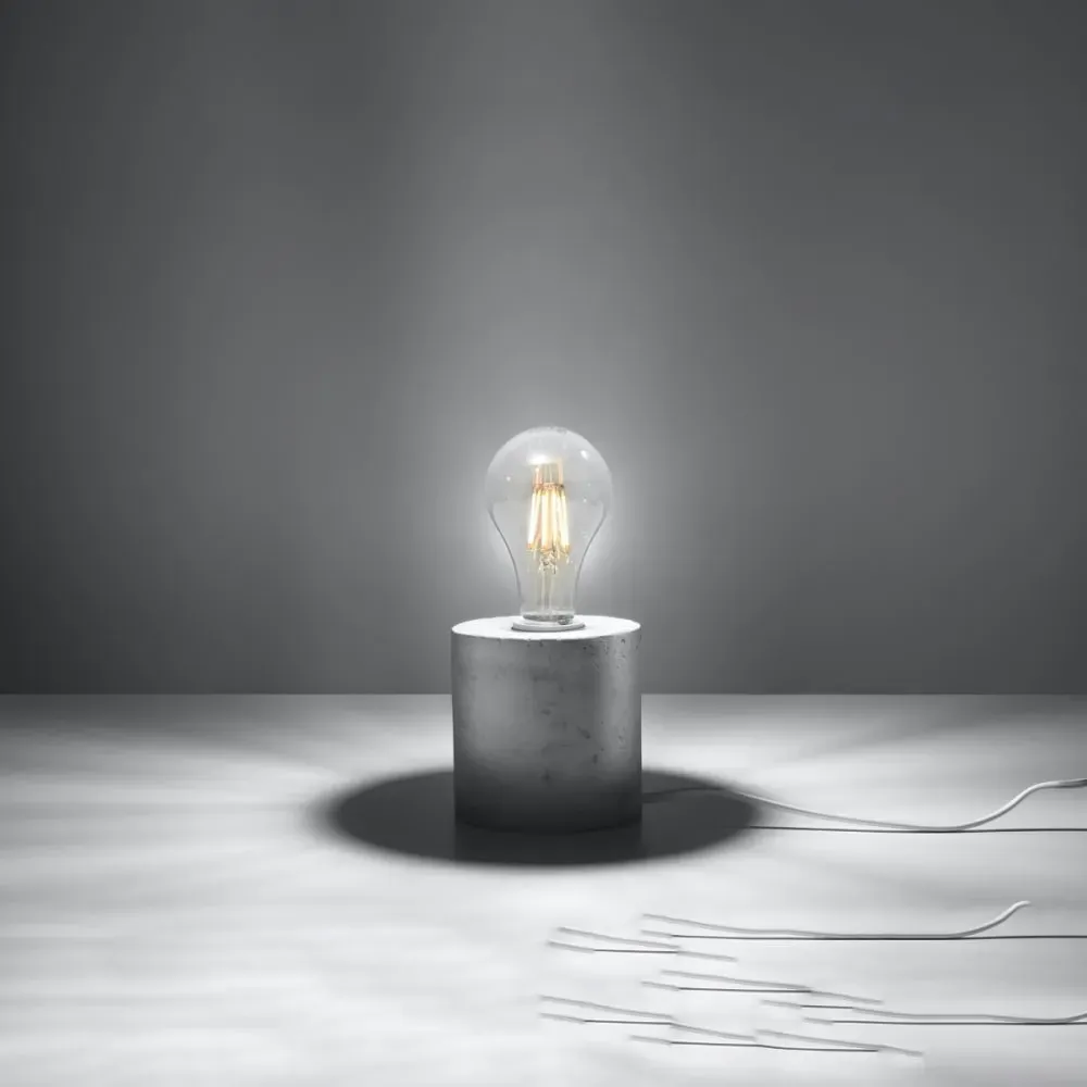 Illustration numéro 3 du produit Lampe de bureau béton gris H 10 cm