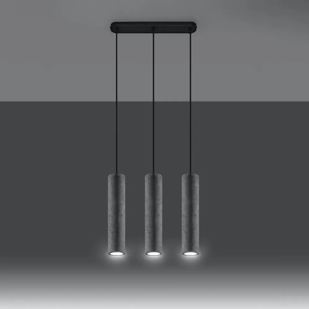 Illustration numéro 3 du produit Lampe suspendue béton gris H 90 cm