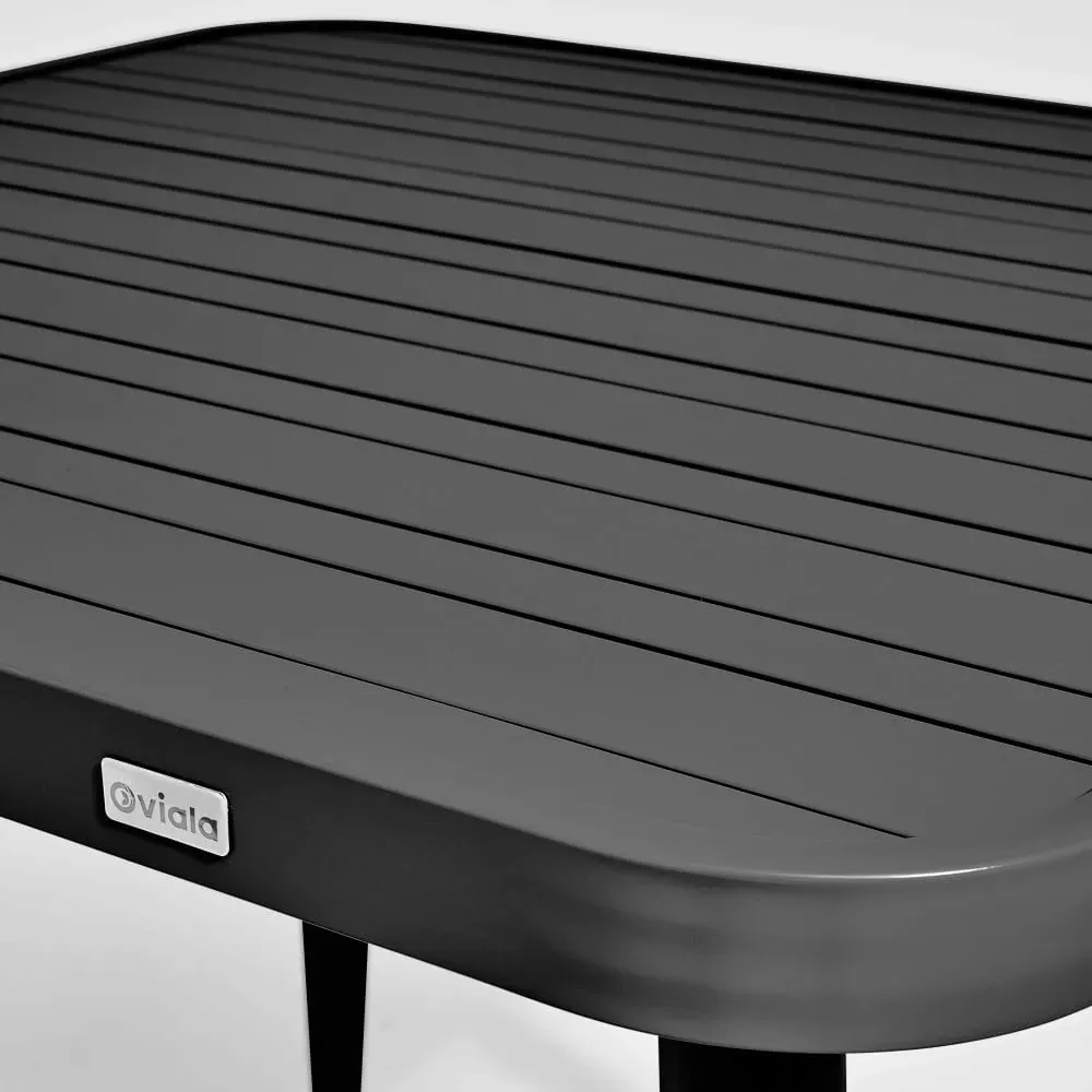 Illustration numéro 3 du produit Table de jardin carrée en aluminium noir