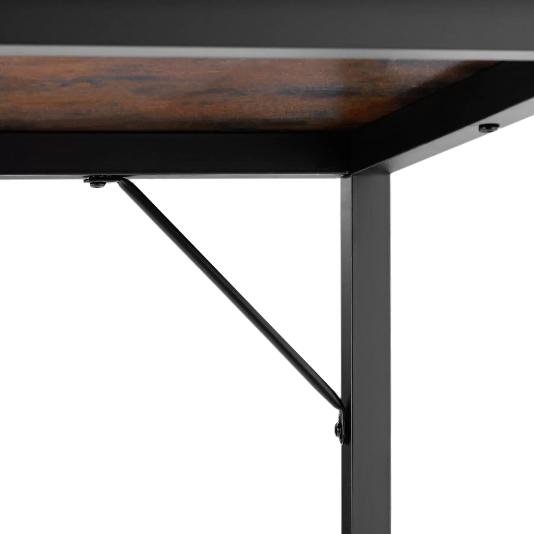 Illustration numéro 3 du produit Bureau style industriel en panneau aggloméré bois foncé
