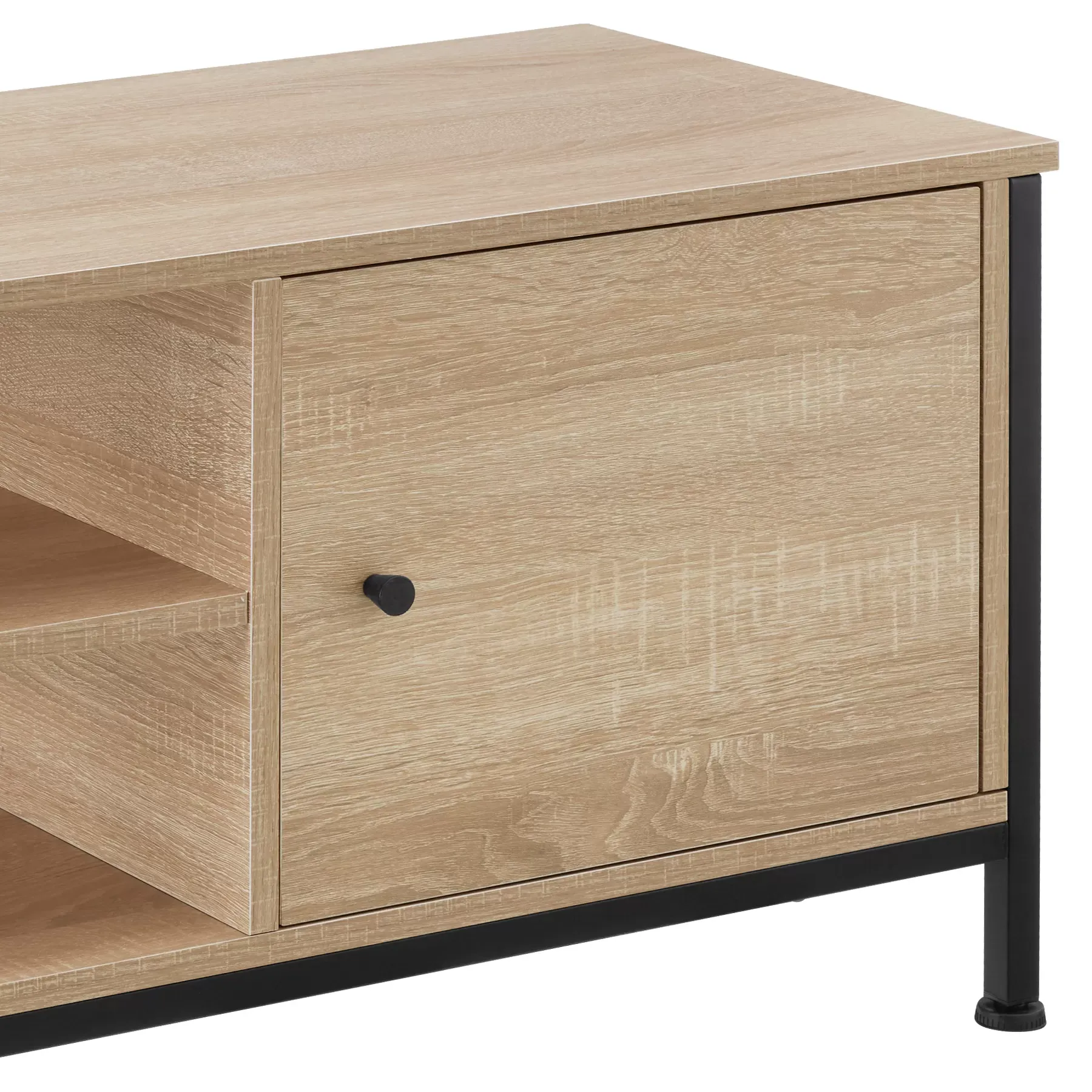 Illustration numéro 3 du produit Meuble TV Style industriel Pieds réglables Bois clair