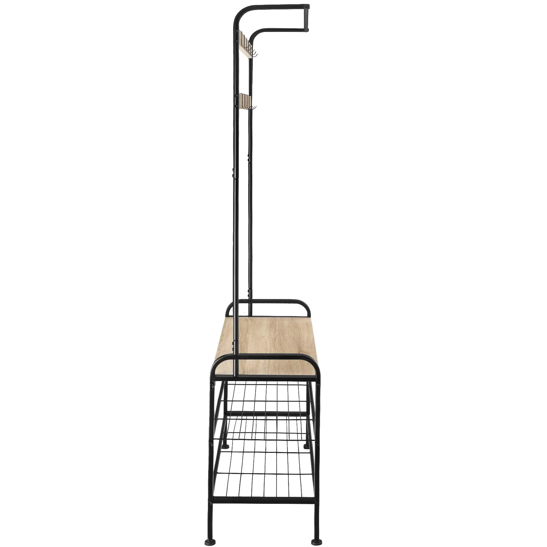 Illustration numéro 3 du produit Penderie style industriel avec protection anti-basculement bois clair