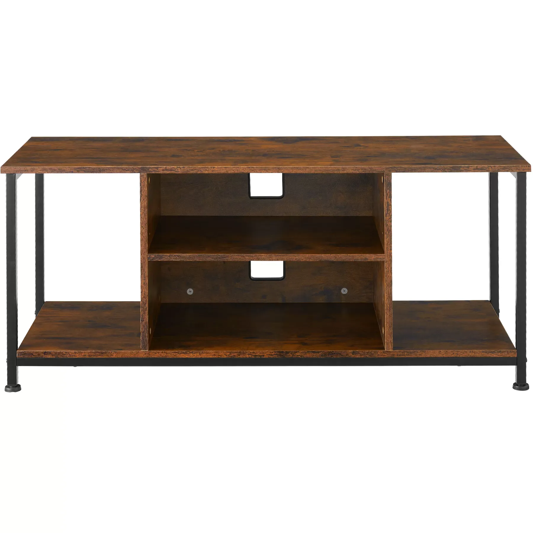 Illustration numéro 3 du produit Meuble TV Style industriel Pieds réglables en hauteur Bois foncé