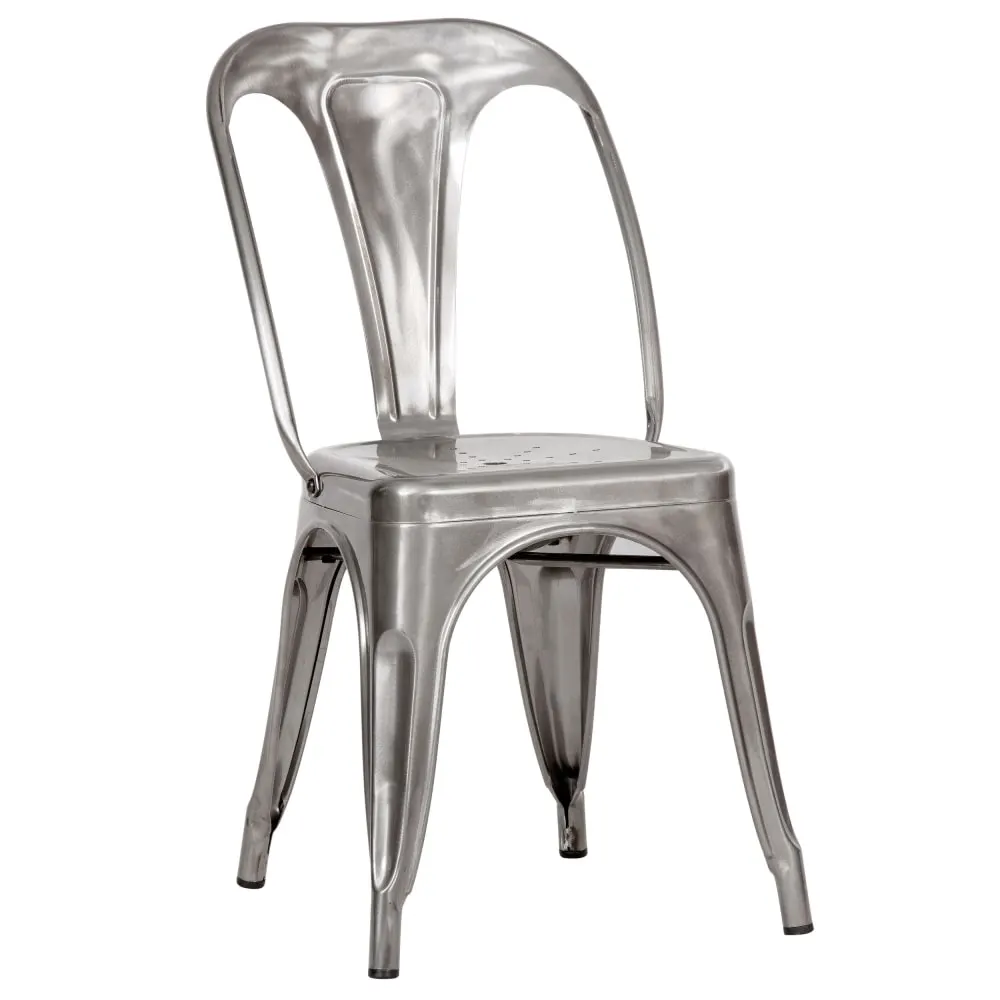 Illustration numéro 3 du produit Lot de 2 chaises en métal chromé
