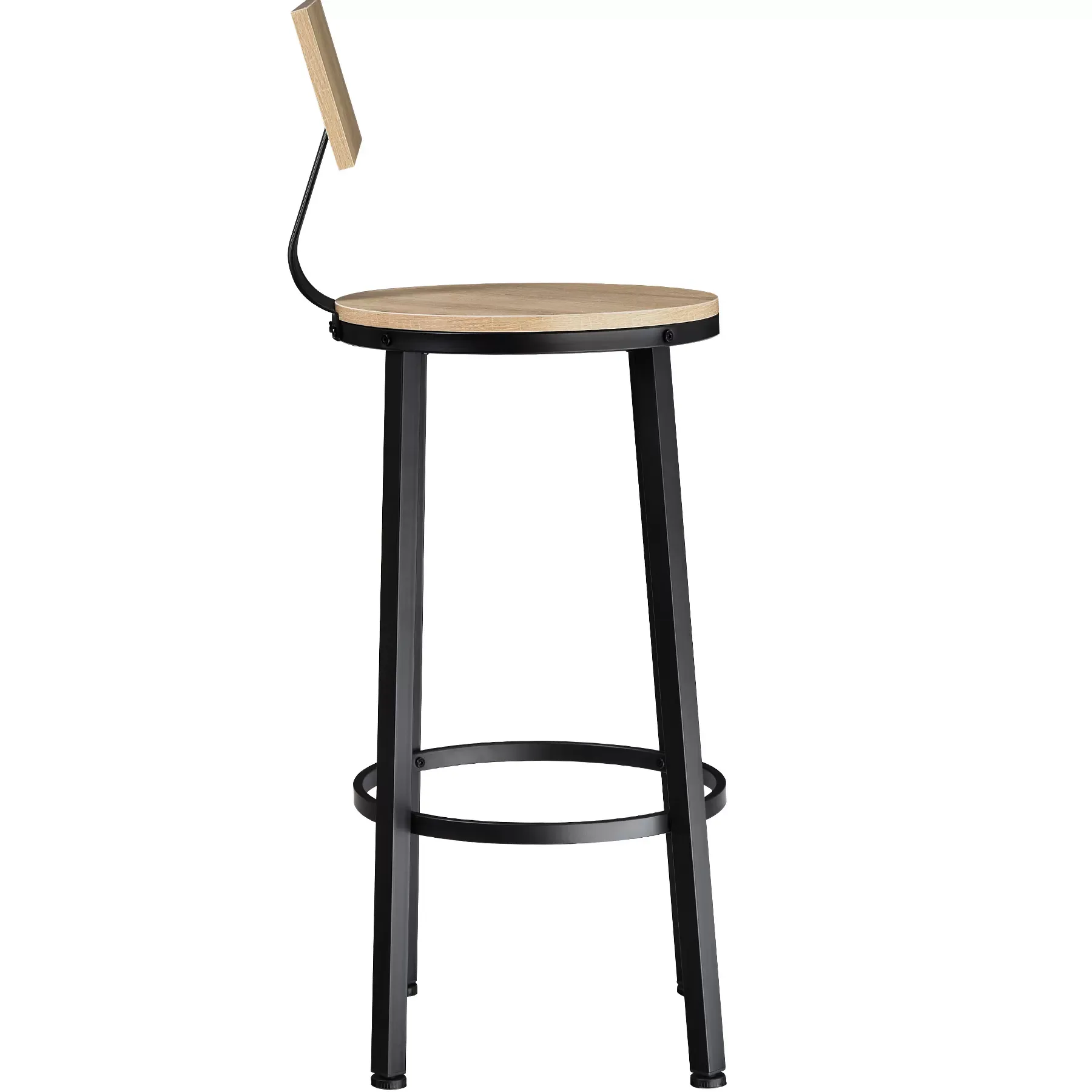 Illustration numéro 3 du produit Lot de 2 tabourets de bar Style industriel Bois clair