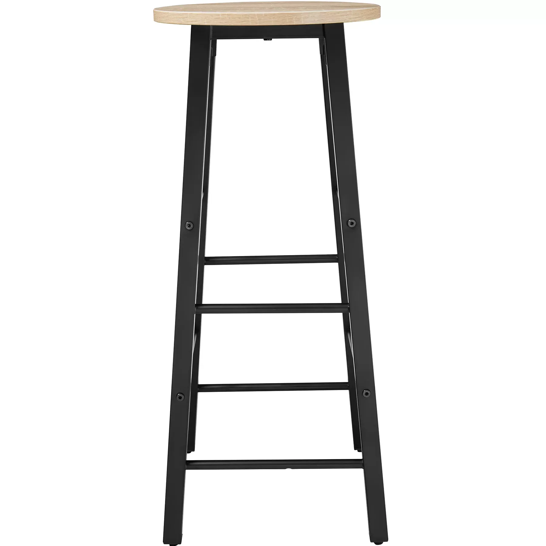 Illustration numéro 3 du produit Lot de 2 tabourets de bar en Bois et acier Hauteur 72,5 cm Bois clair