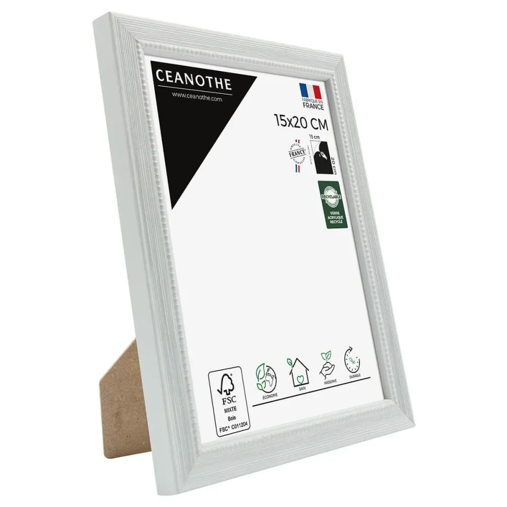 Illustration numéro 3 du produit Cadre photo gris clair 15x20 cm bois massif fsc