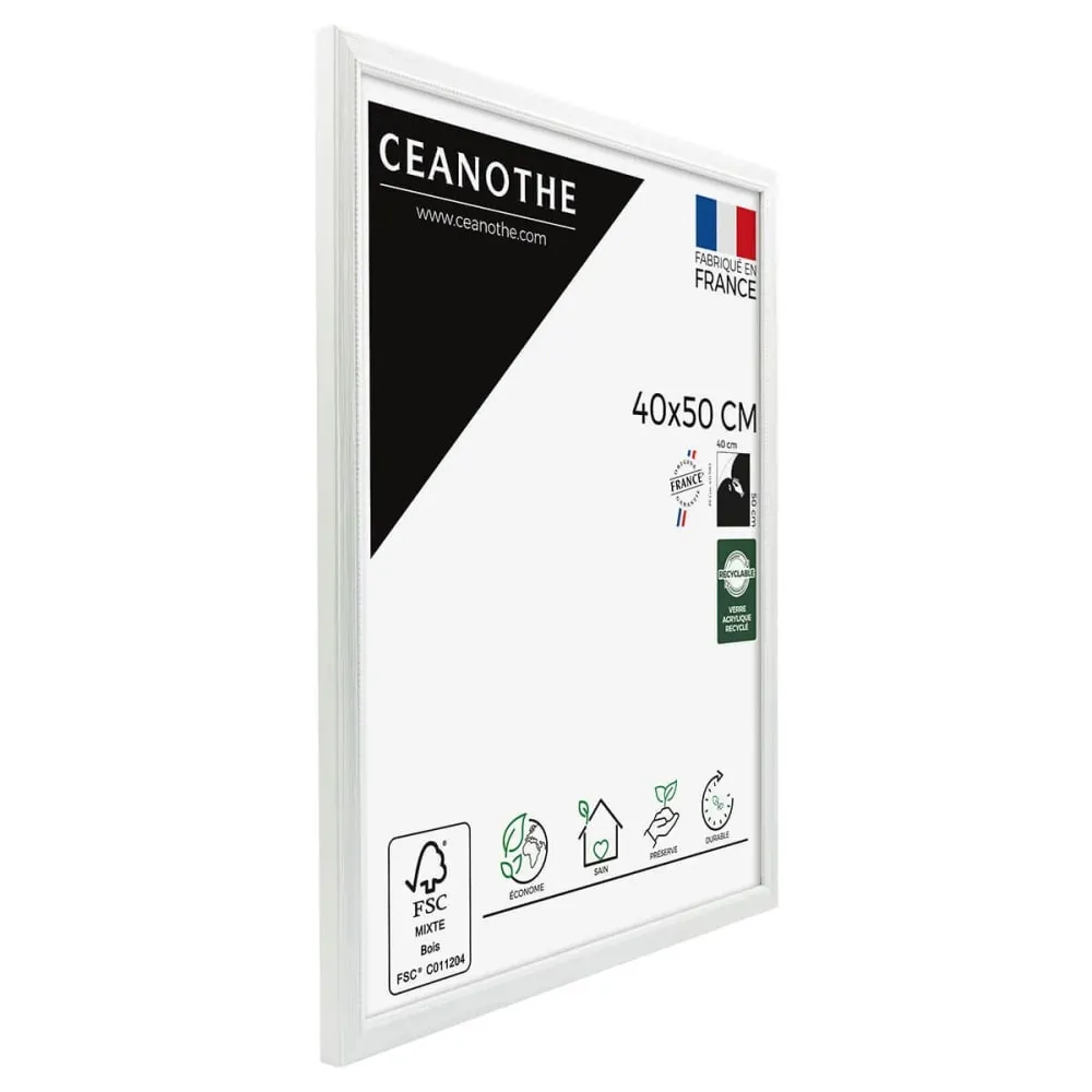 Illustration numéro 3 du produit Cadre photo gris clair 40x50 cm bois massif fsc