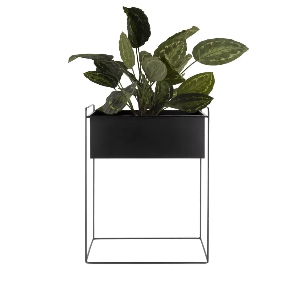 Illustration numéro 3 du produit Pot à fleurs fer noir 51x24x65cm