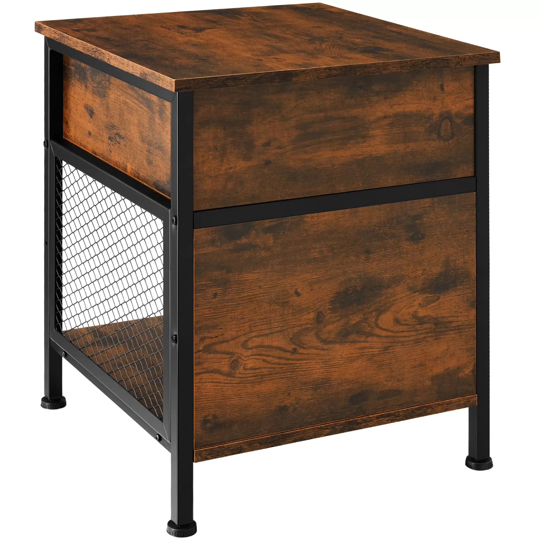 Illustration numéro 3 du produit Table de chevet Style industriel 45 x 46 x 555 cm Bois foncé