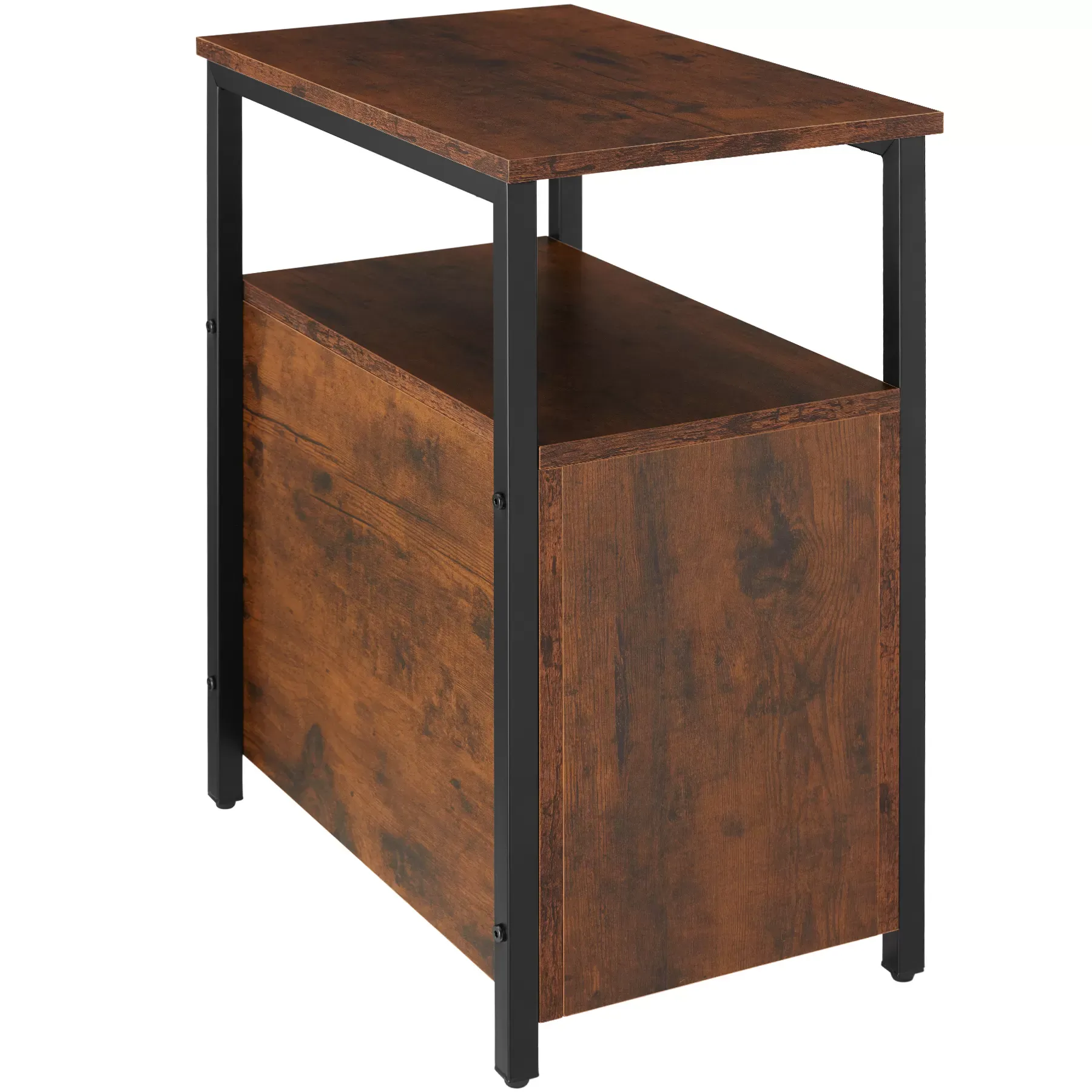 Illustration numéro 3 du produit Table de chevet Style industriel 30 x 495 x 615 cm Bois foncé