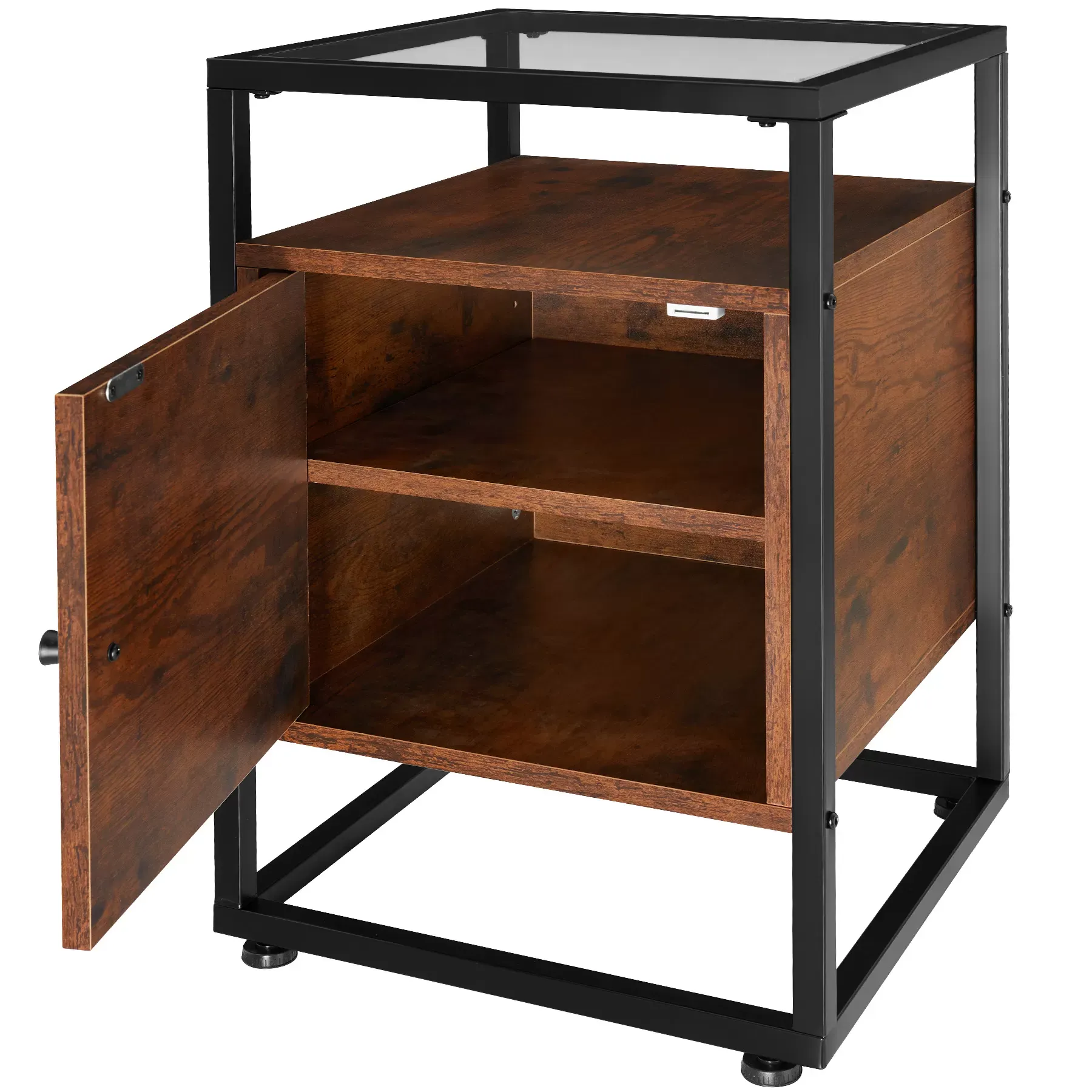 Illustration numéro 3 du produit Table de chevet Style industriel 40 x 43 605 cm Bois foncé