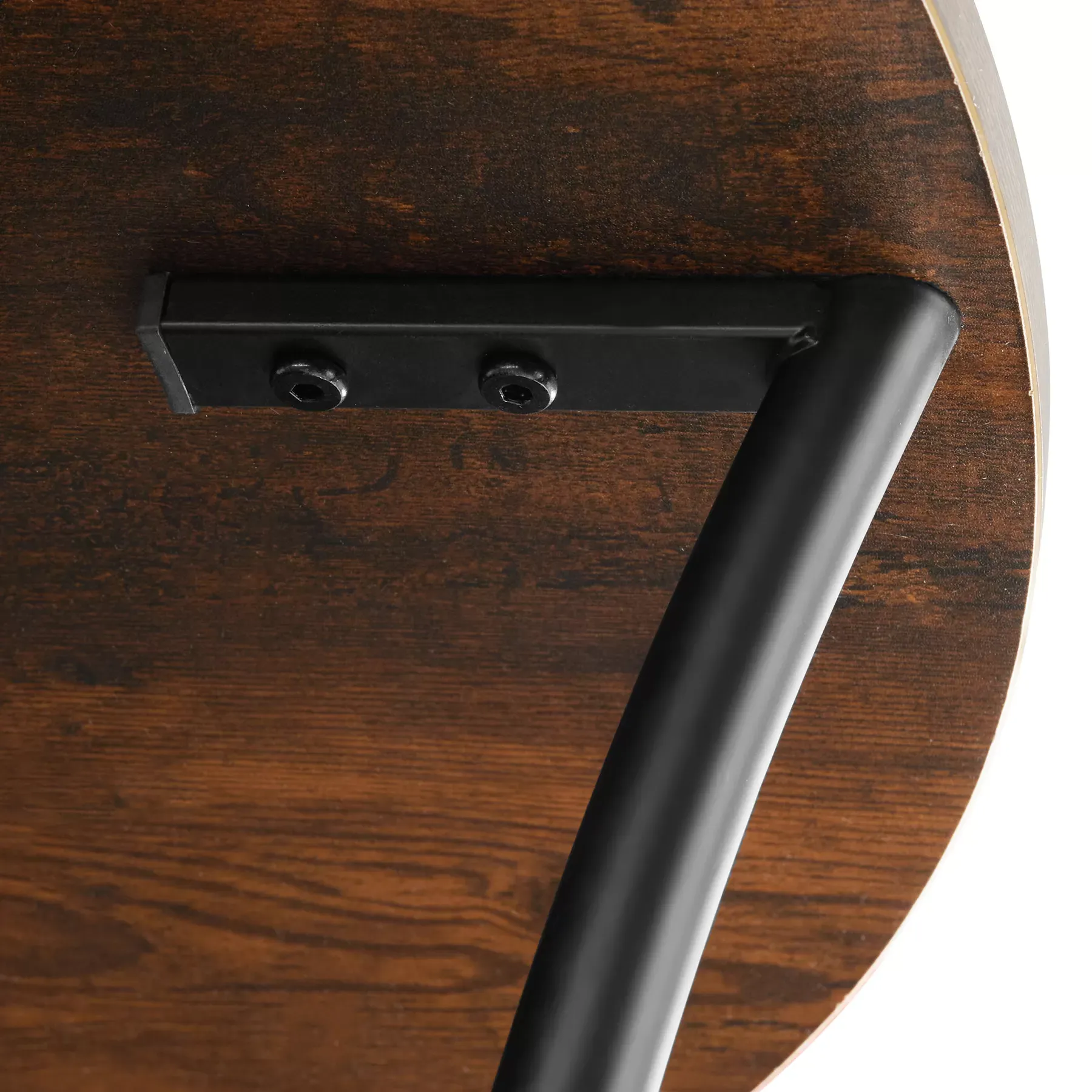 Illustration numéro 3 du produit Table d'appoint Style industriel 55 x 56 cm bois foncé