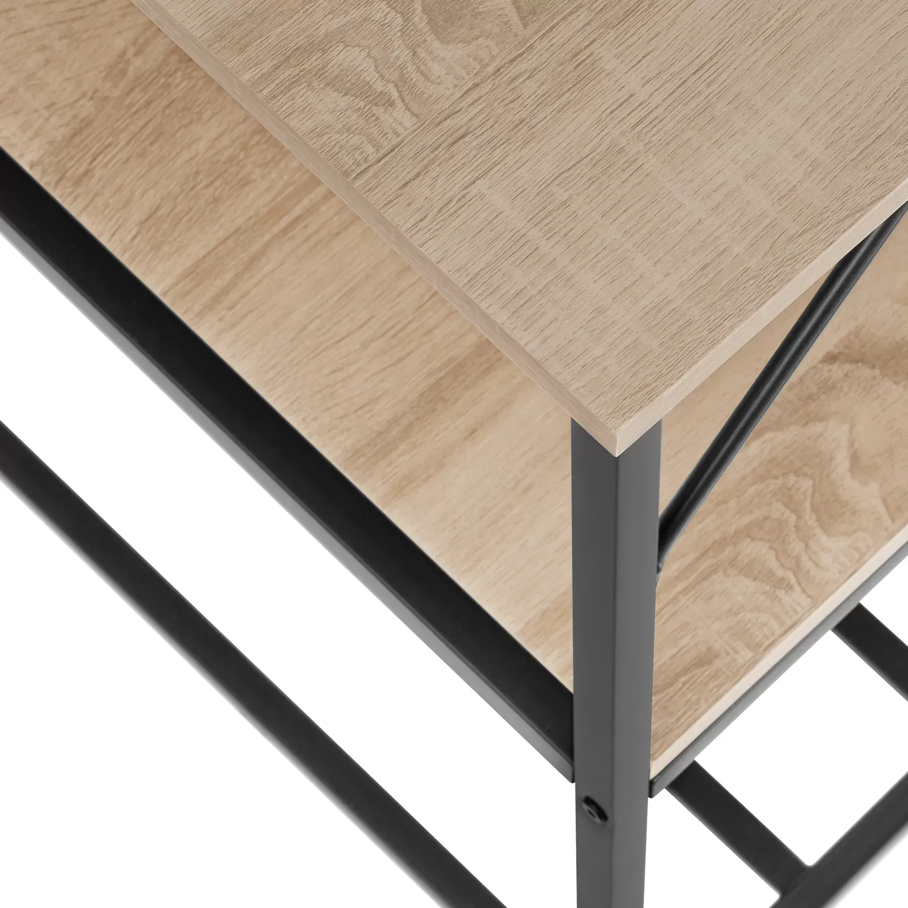 Illustration numéro 3 du produit 2 Étagères de cuisine Style industriel grillagées Bois clair