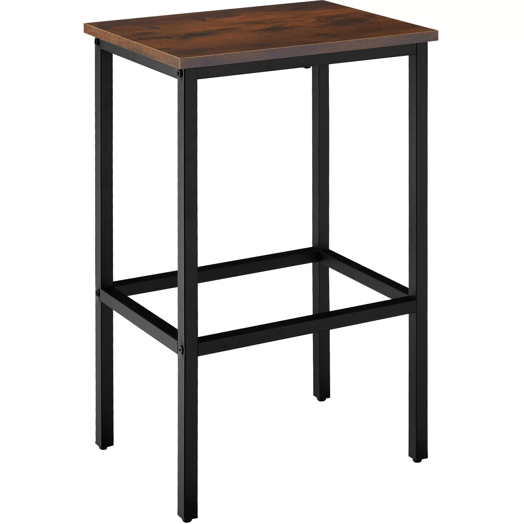 Illustration numéro 3 du produit Ensemble de bar 3 parties table tabourets Style industriel Bois foncé