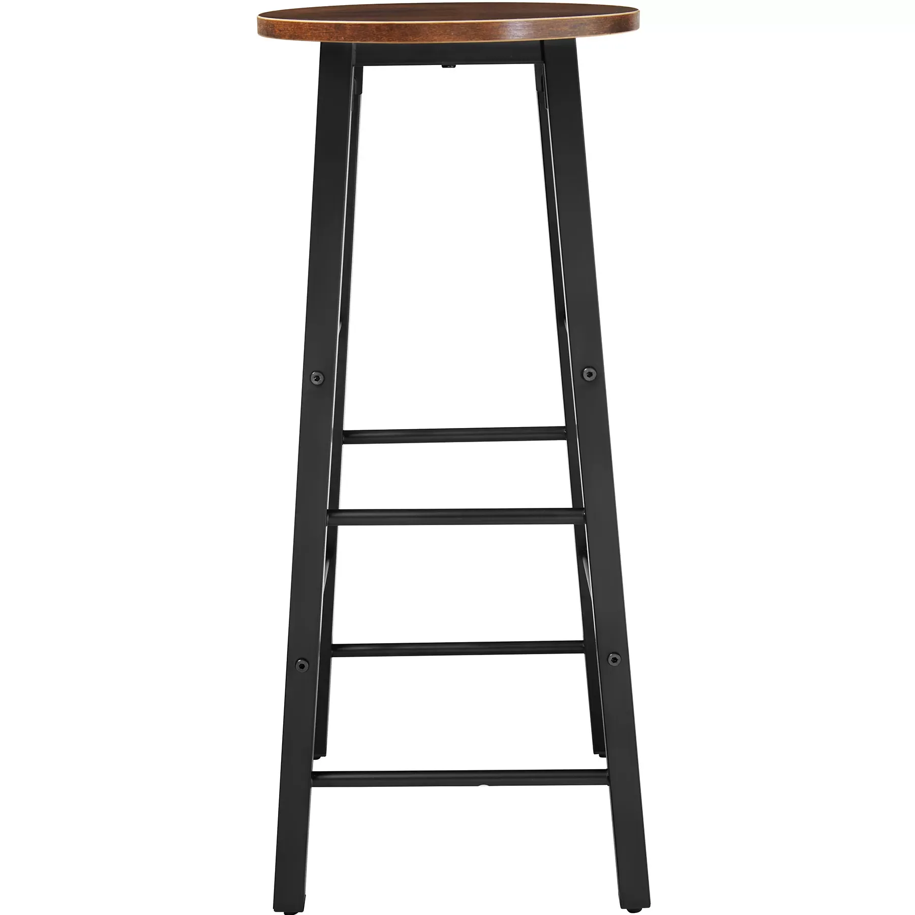 Illustration numéro 3 du produit Lot de 2 tabourets de bar en Bois et acier Hauteur 72,5 cm Bois foncé