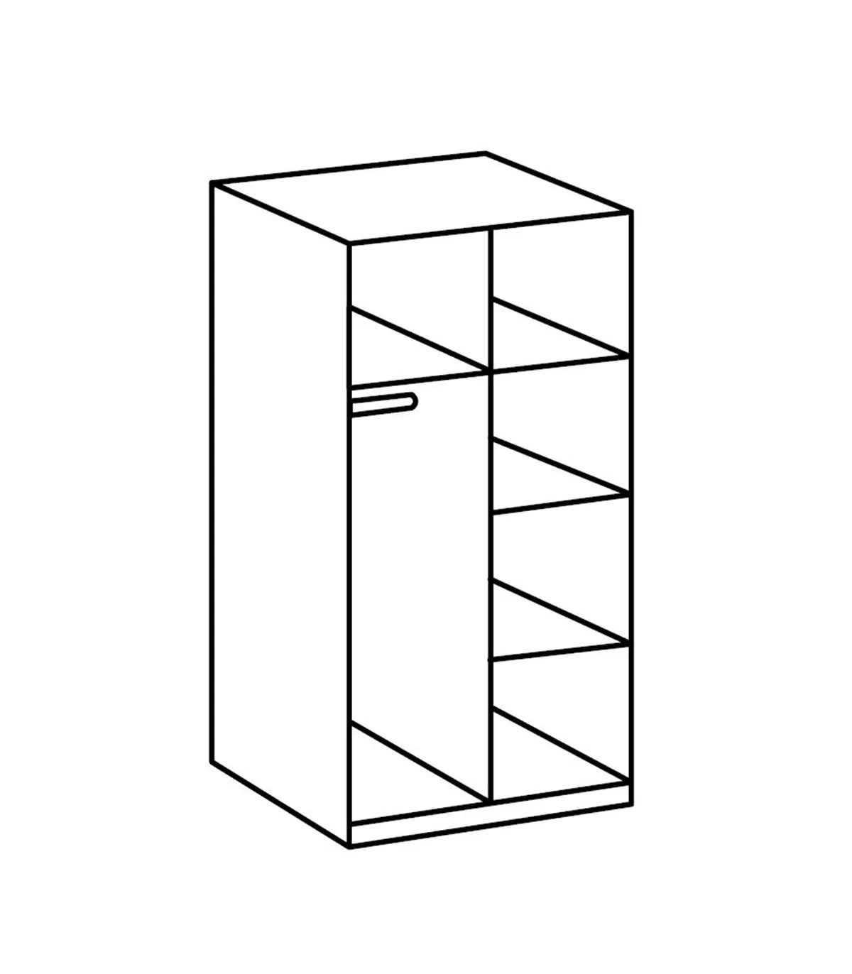 Illustration numéro 3 du produit Armoire 2 portes décor chêne - H199 cm
