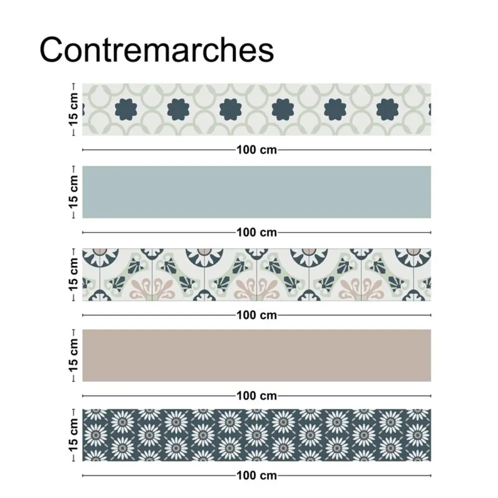 Illustration numéro 3 du produit 5 contremarches adhésives en PVC - 15x100 cm - Multicolore - 99DECO