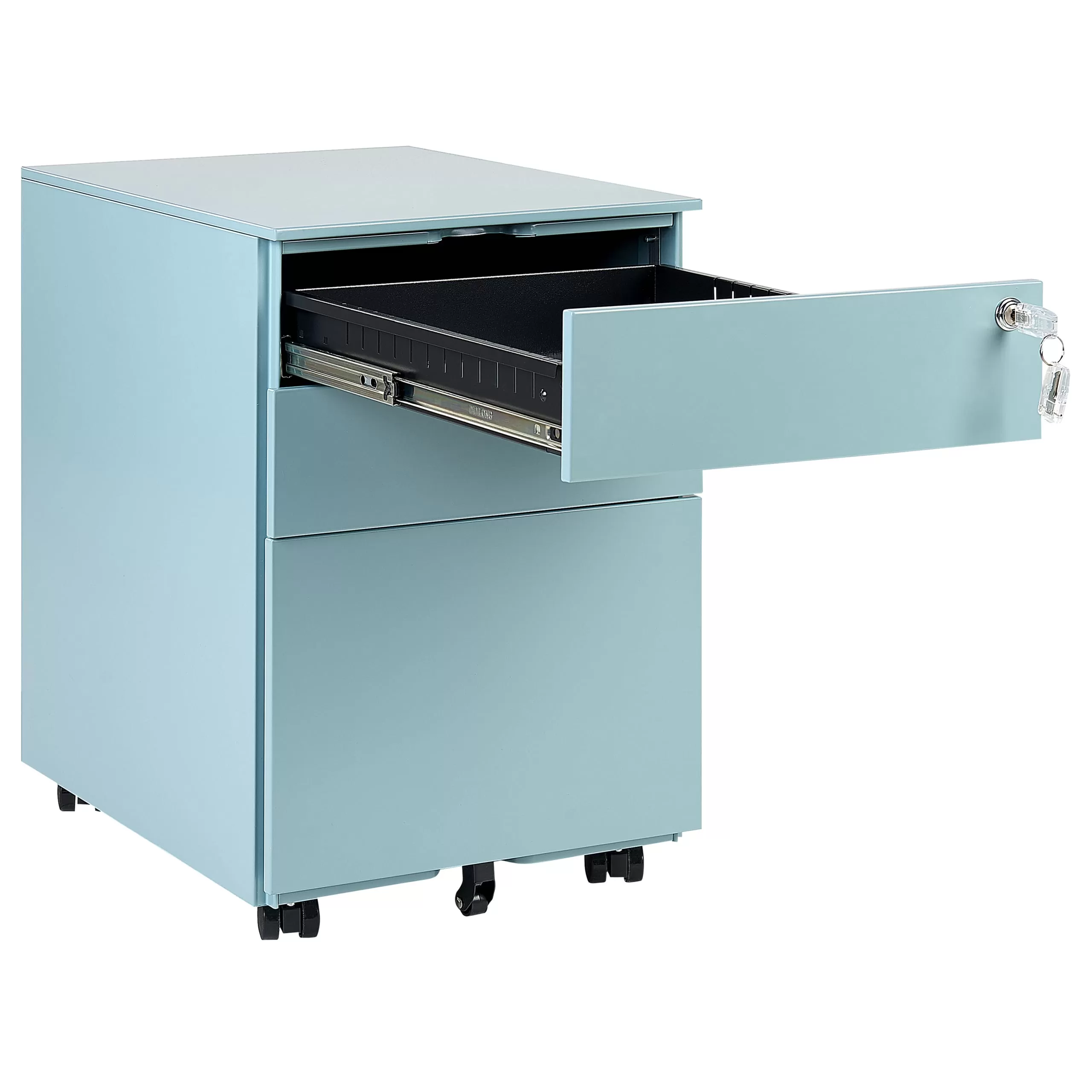 Illustration numéro 3 du produit Meuble de rangement métal bleu clair