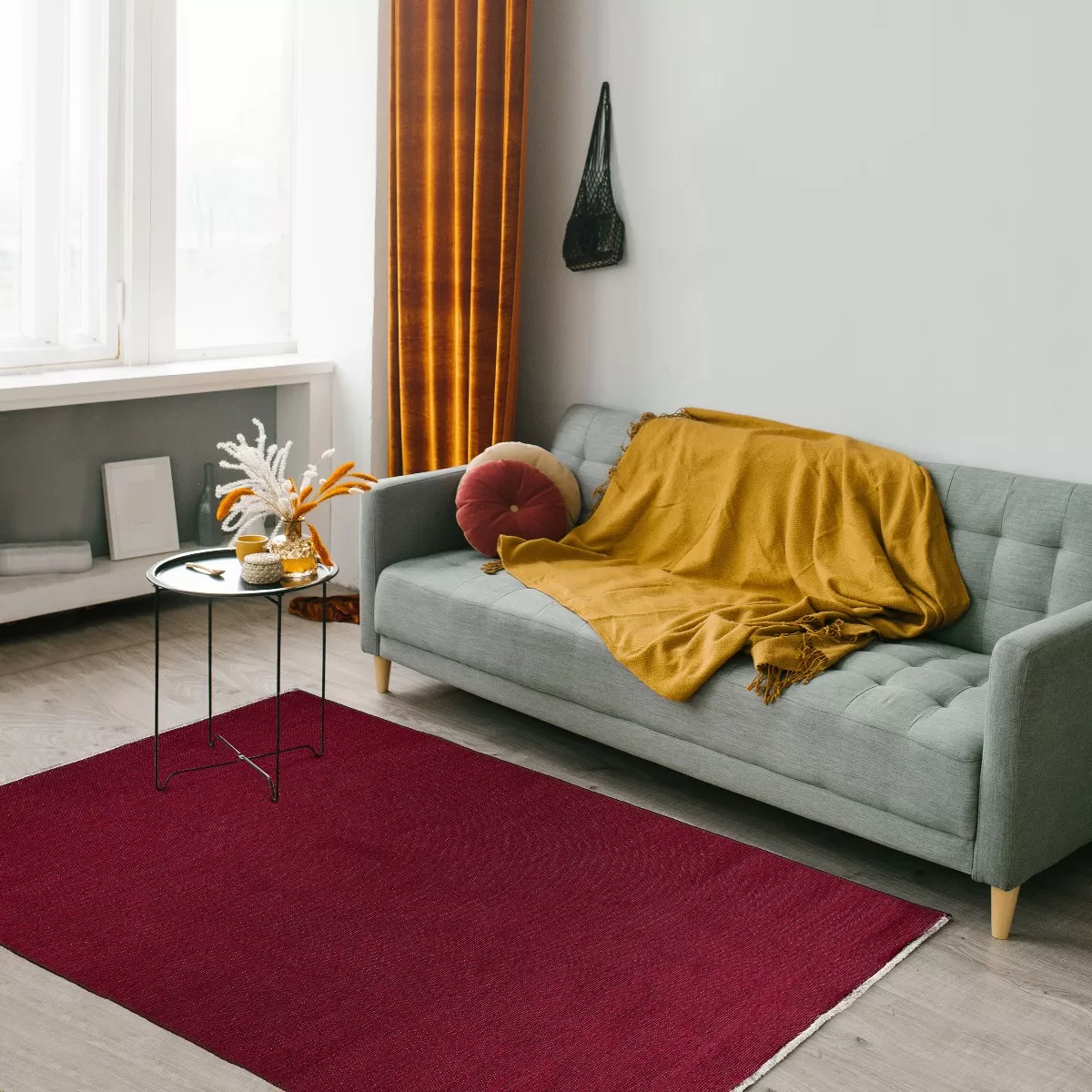 Illustration numéro 3 du produit Tapis réversible rouge/charbon 120x170