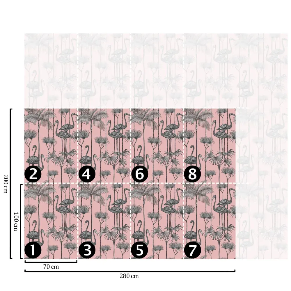 Illustration numéro 3 du produit Papier Peint Pélicans,papier écologique fin,200x280cm,8 feuilles