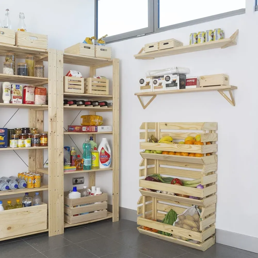 Illustration numéro 3 du produit Caisse empilable en pin massif - L60 cm