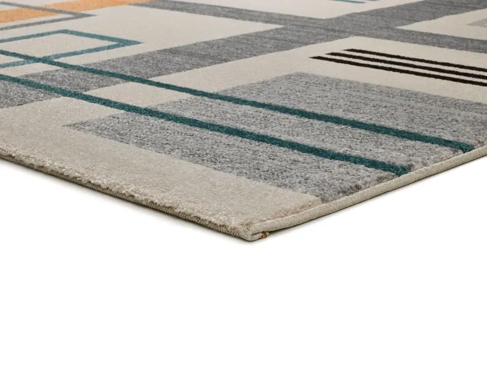 Illustration numéro 3 du produit Tapis géométrique beige/multicolore 80x150 cm