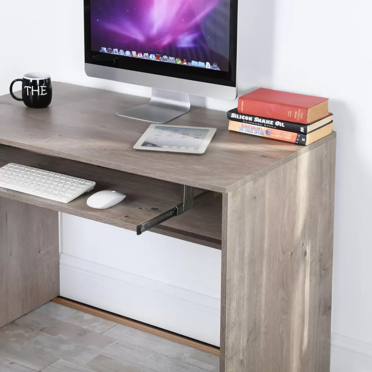 Illustration numéro 3 du produit Bureau de Travail en Bois et Métal au Design Minimaliste