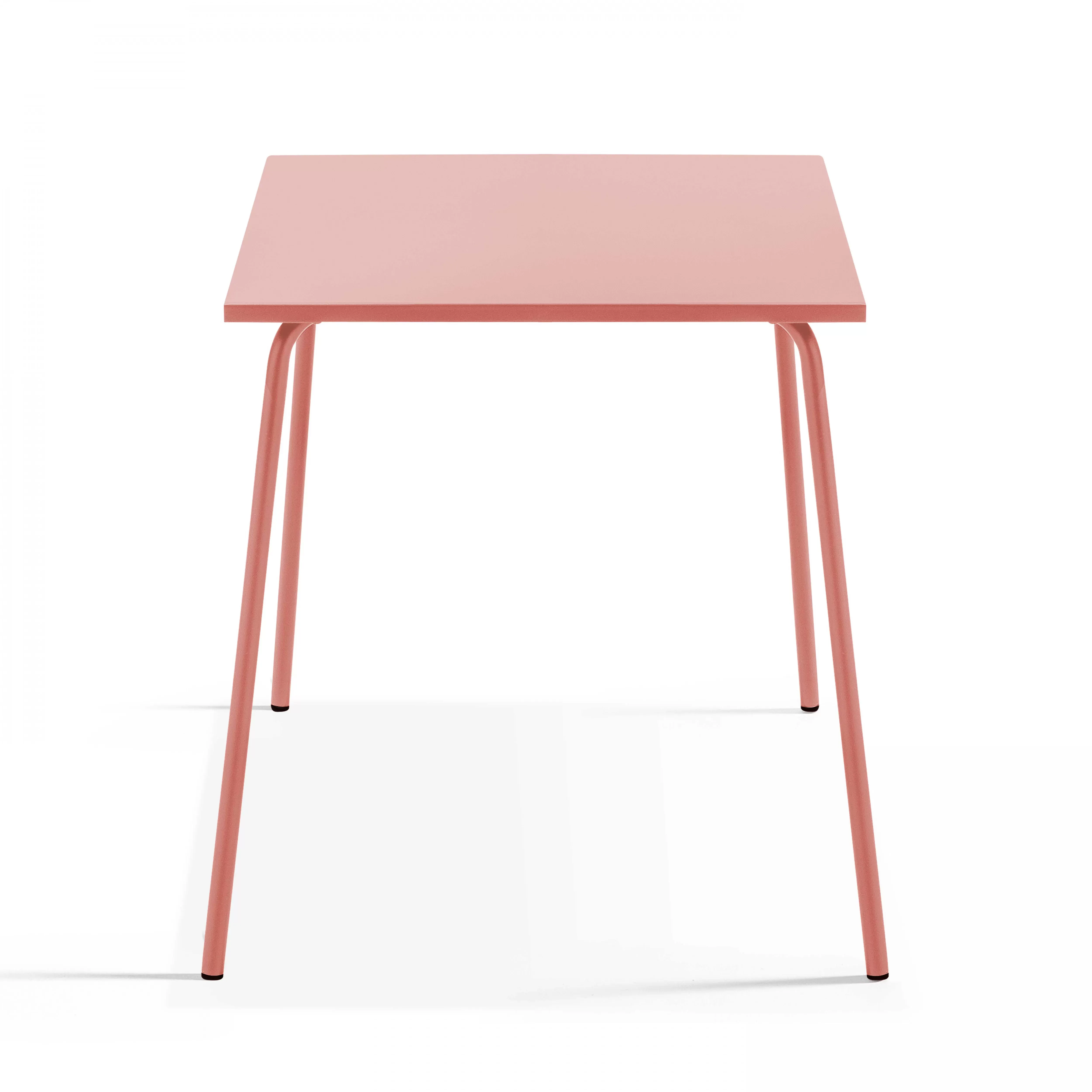 Illustration numéro 3 du produit Ensemble table de jardin carrée et 2 chaises acier argile