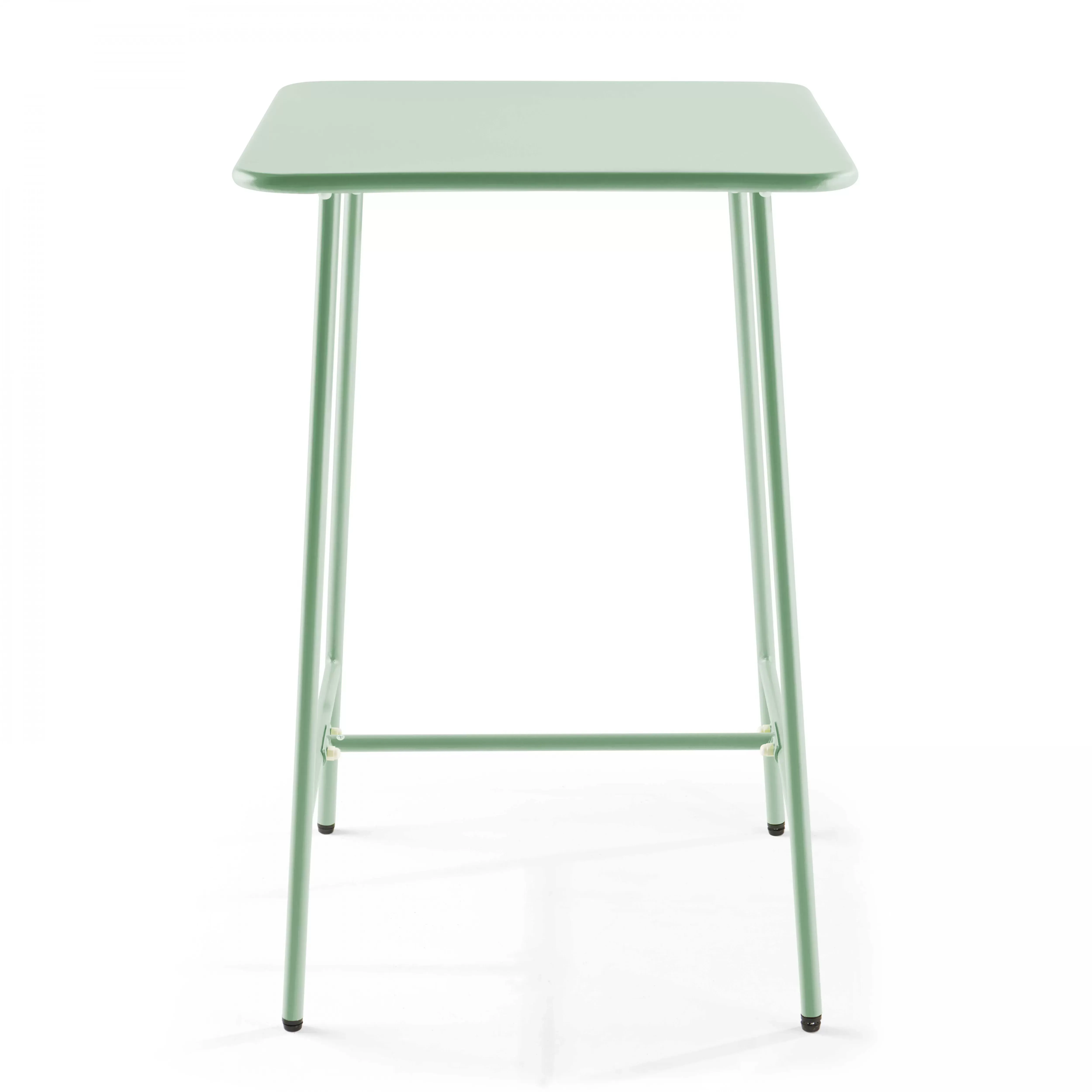 Illustration numéro 3 du produit Ensemble table de bar et 4 chaises hautes en métal vert sauge