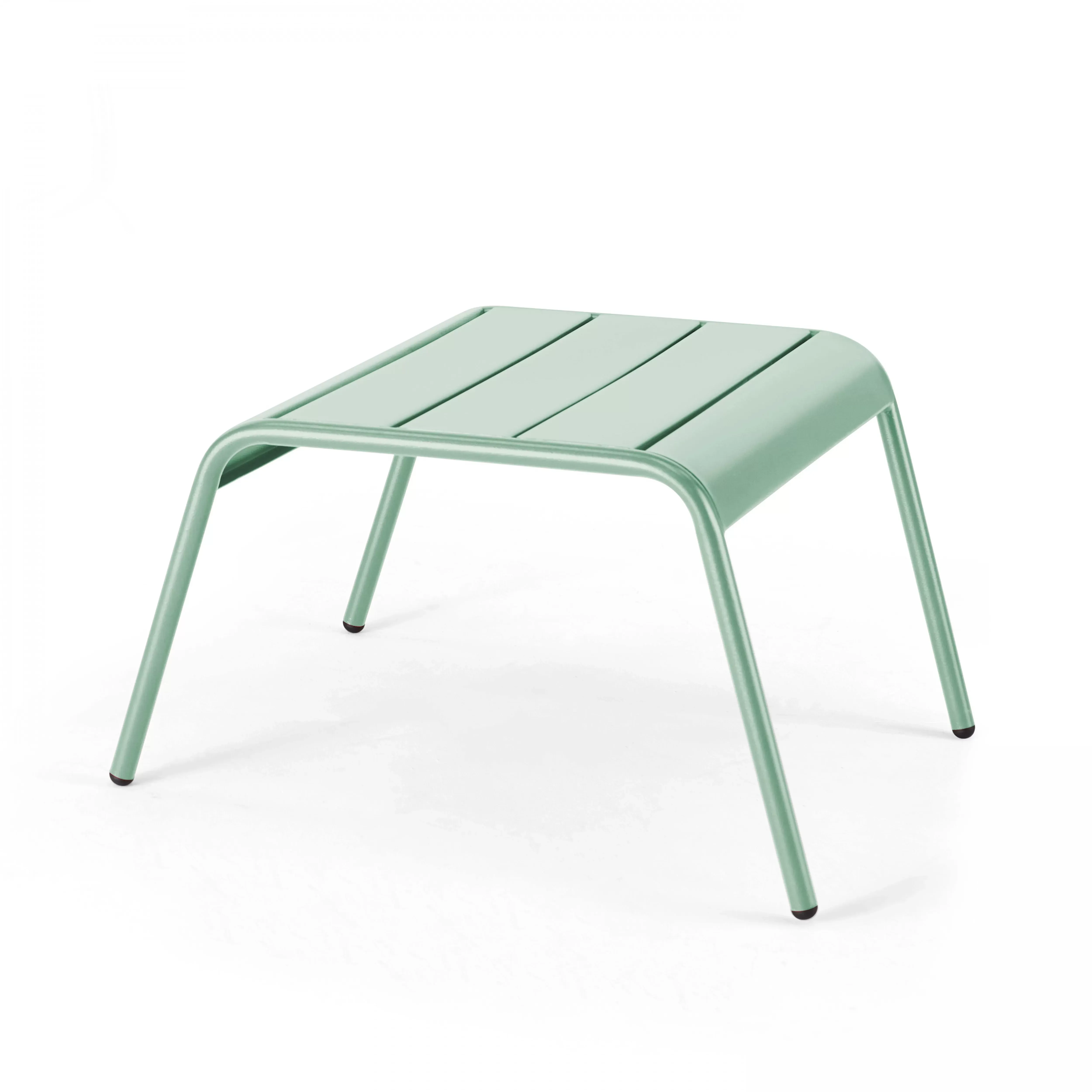 Illustration numéro 3 du produit Lot de 2 fauteuils relax avec repose-pieds en métal vert sauge