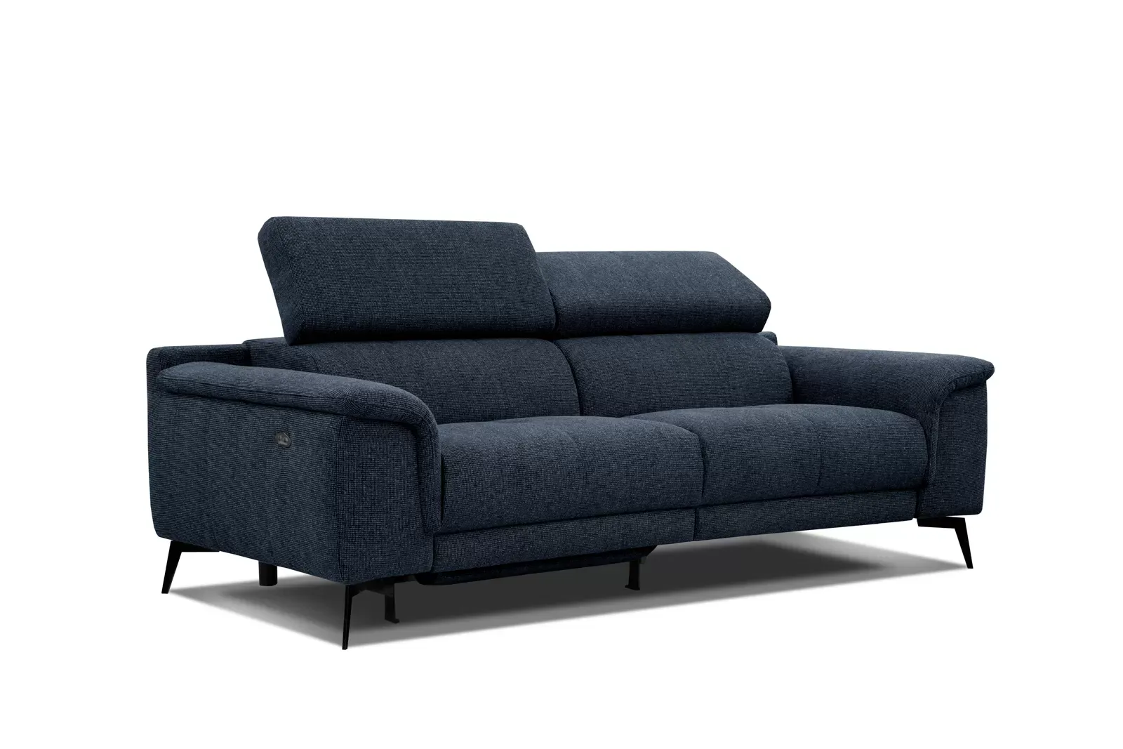 Illustration numéro 3 du produit Canapé 3 places avec 1 fonction relax et appuie-tête réglables, bleu