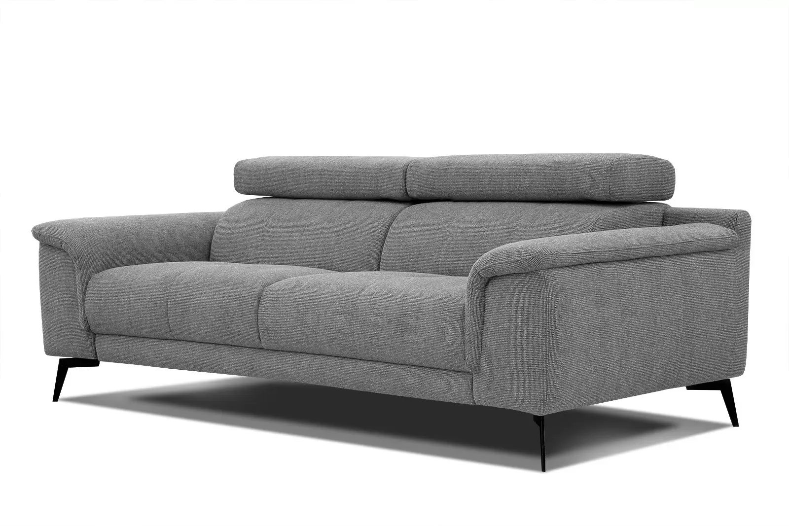 Illustration numéro 3 du produit Canapé 3 places avec appuie-tête réglables, gris