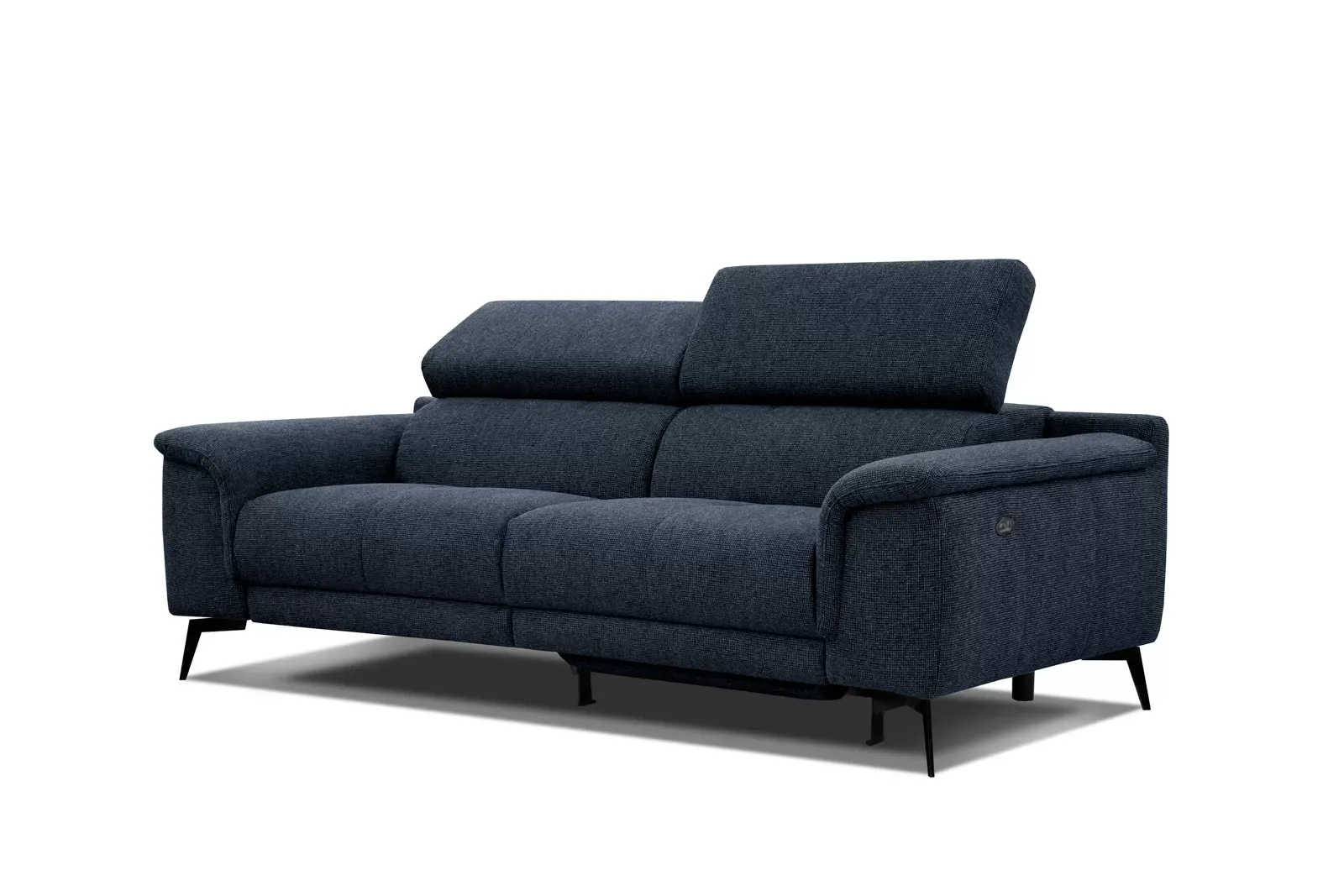 Illustration numéro 3 du produit Canapé 3 places avec 1 fonction relax et appuie-tête réglables, bleu