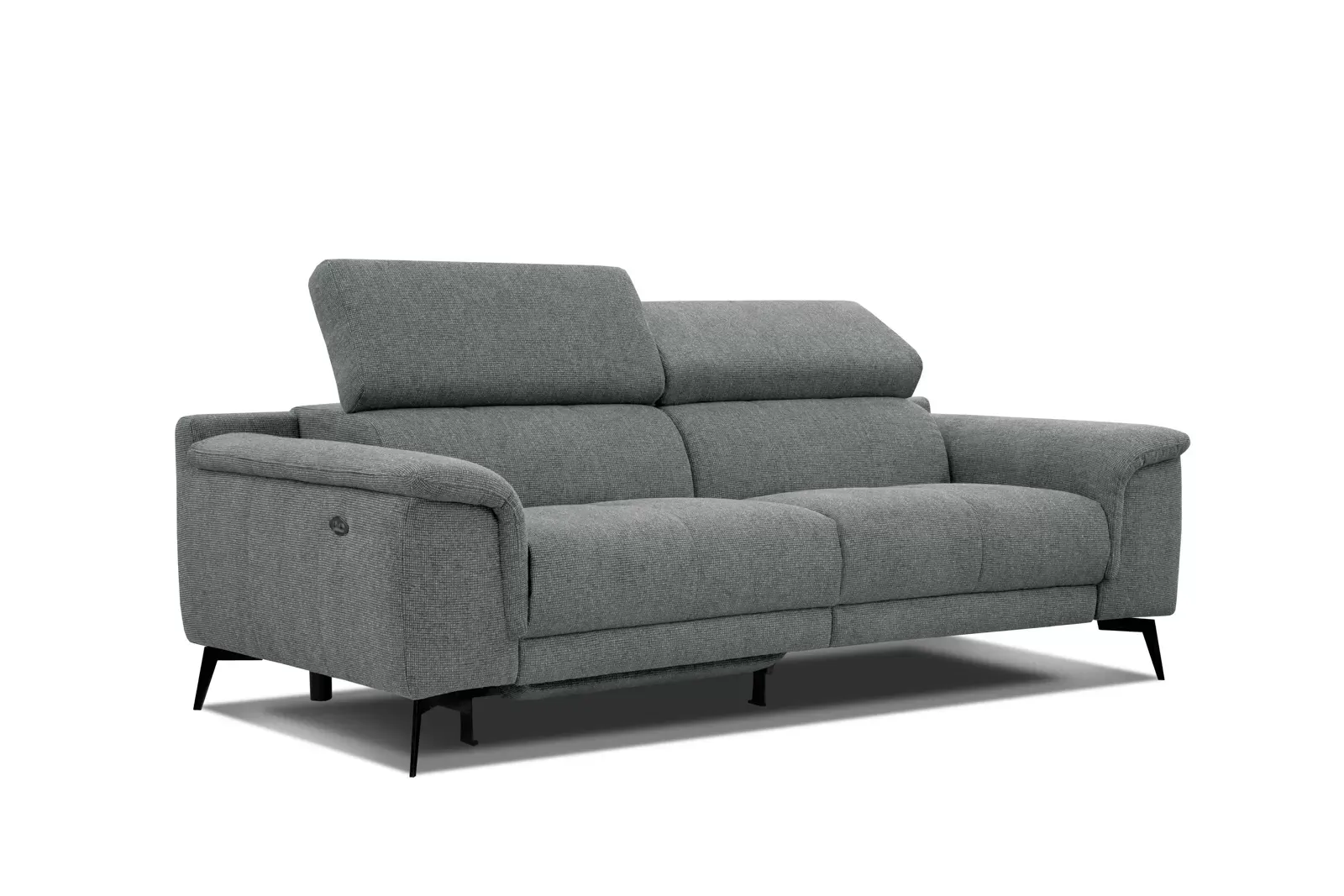 Illustration numéro 3 du produit Canapé 3 places avec 1 fonction relax et appuie-tête réglables, gris