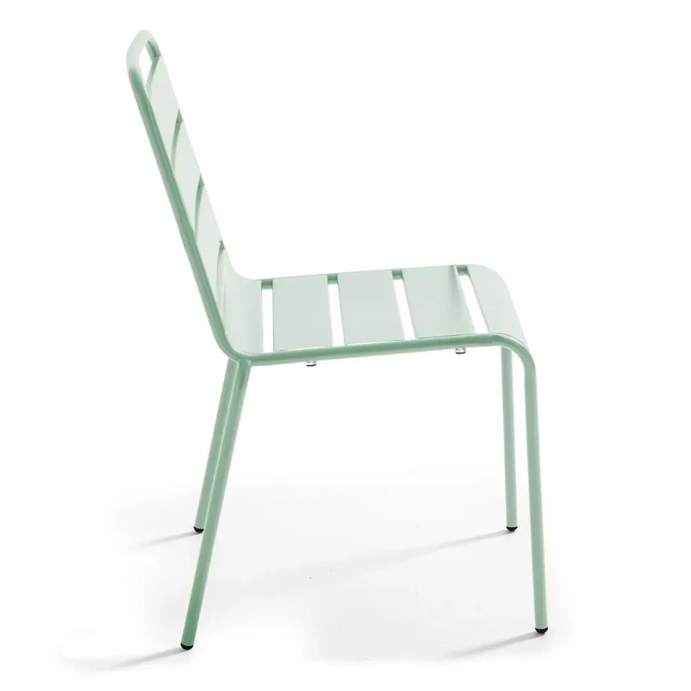 Illustration numéro 3 du produit Chaise de jardin en métal vert sauge
