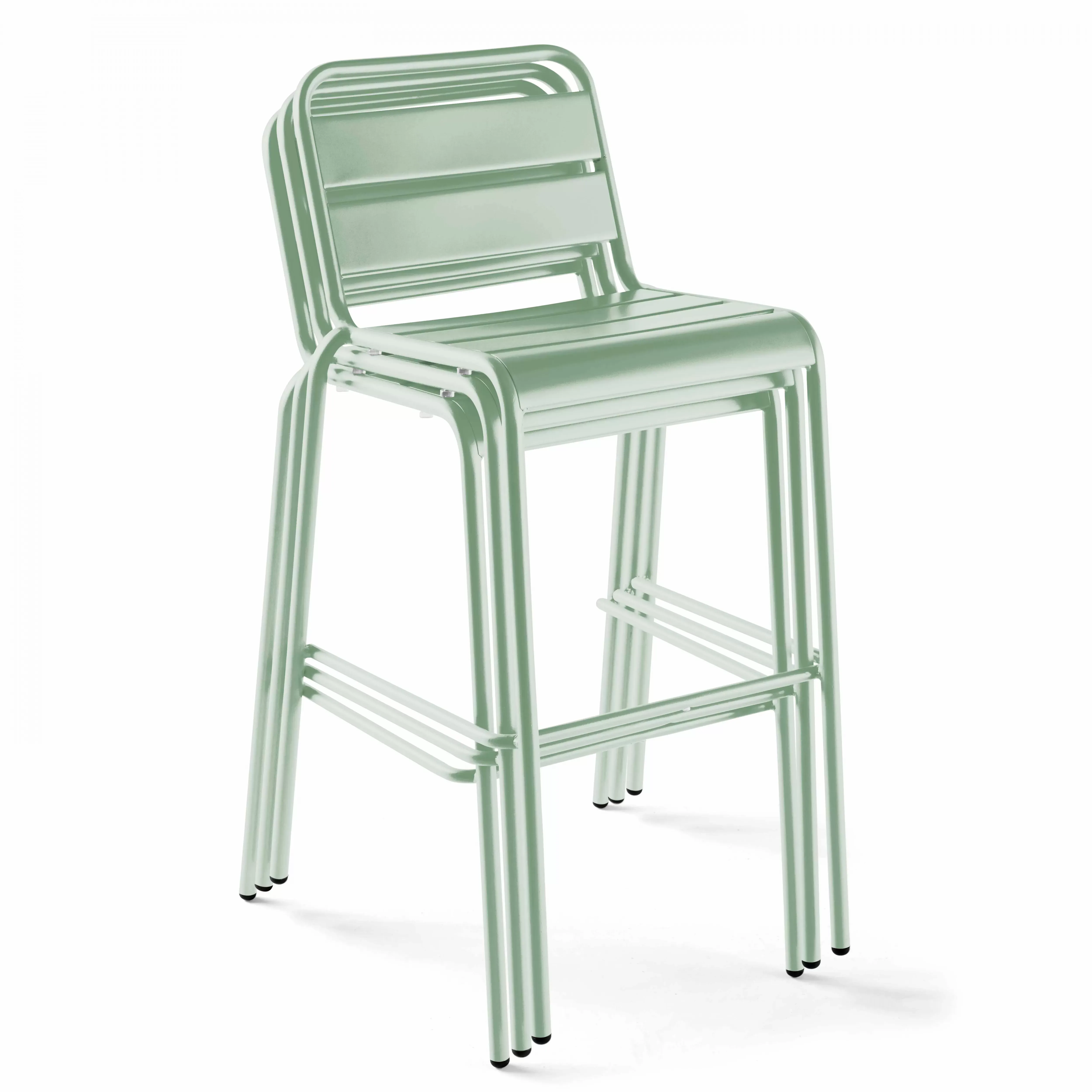 Illustration numéro 3 du produit Chaise haute en métal vert sauge