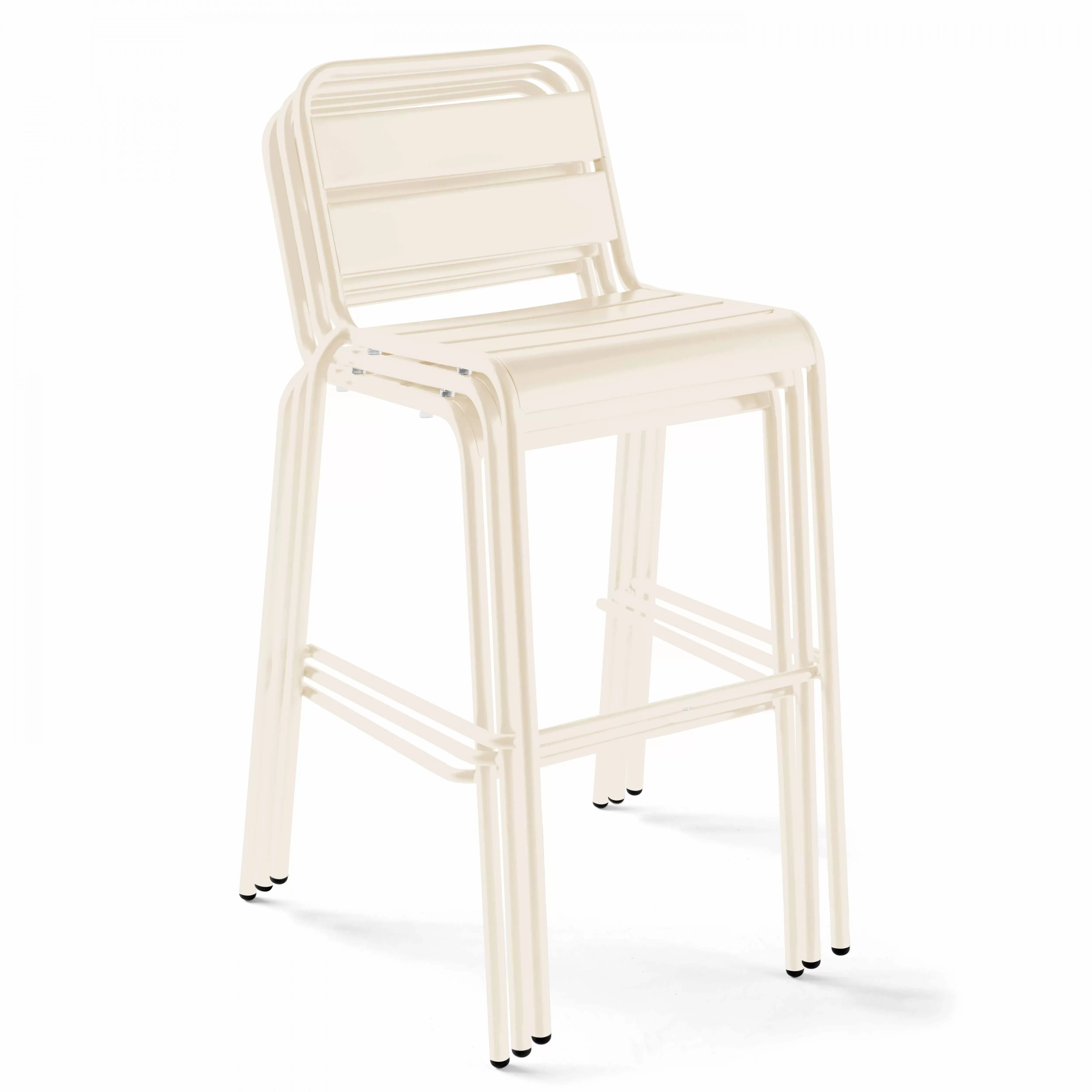 Illustration numéro 3 du produit Chaise haute en métal ivoire