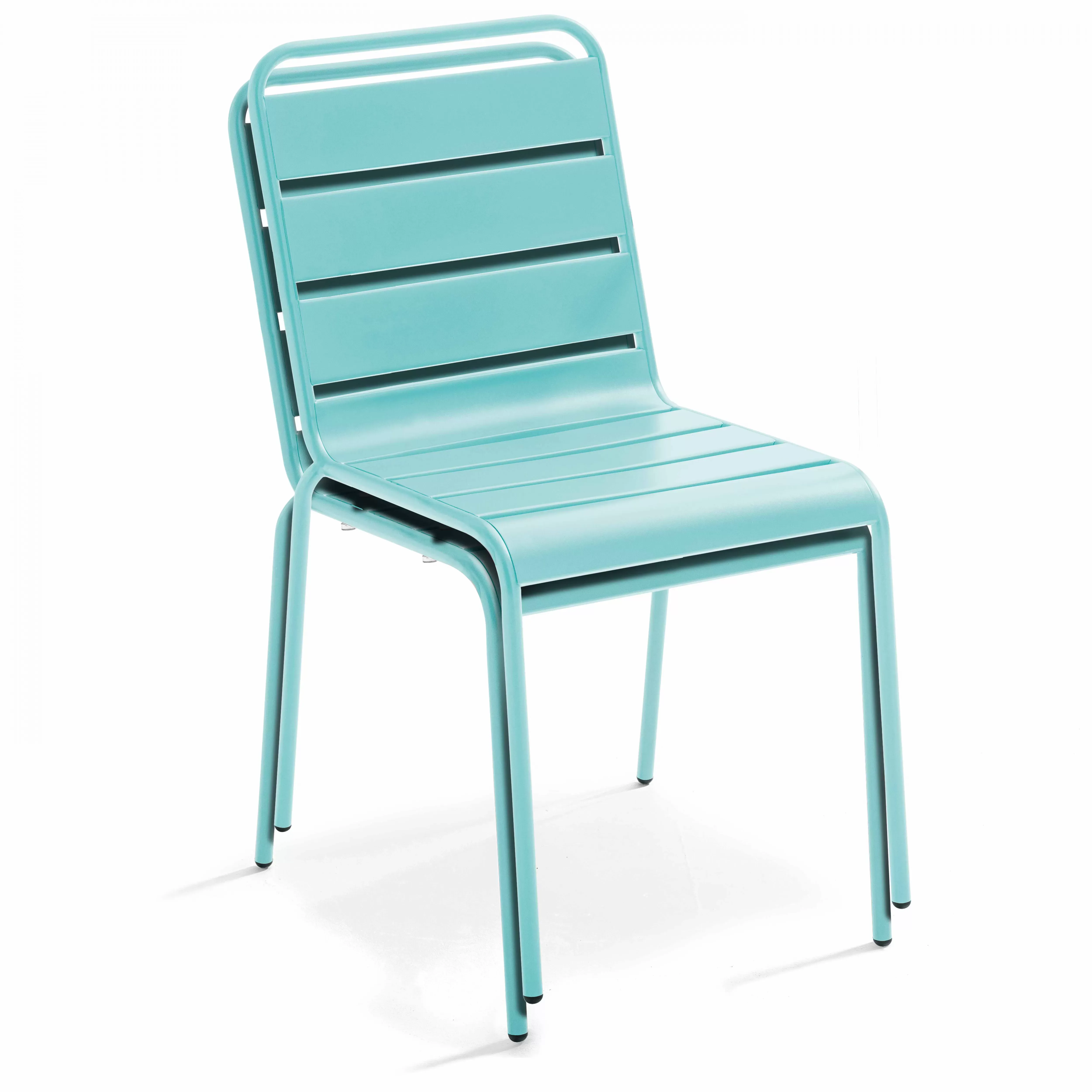 Illustration numéro 3 du produit Chaise en métal turquoise