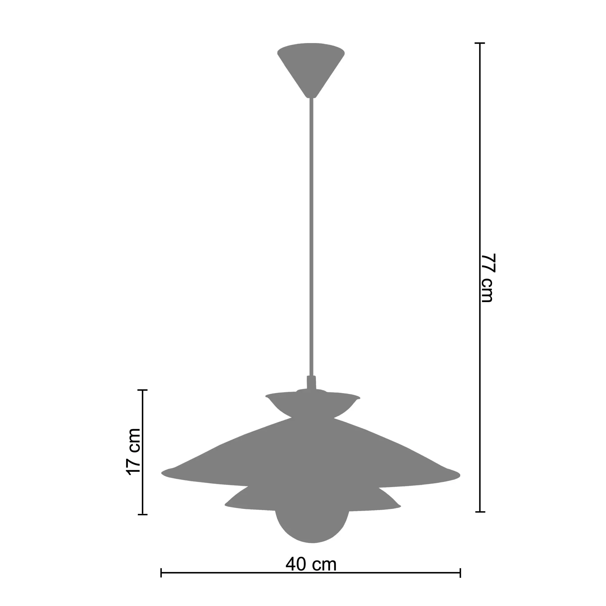 Illustration numéro 3 du produit Suspension  métal,Jaune ,H77xD 40xP40cm