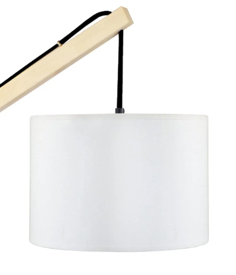 Illustration numéro 3 du produit Lampadaire liseuse bois naturel abat-jour écru