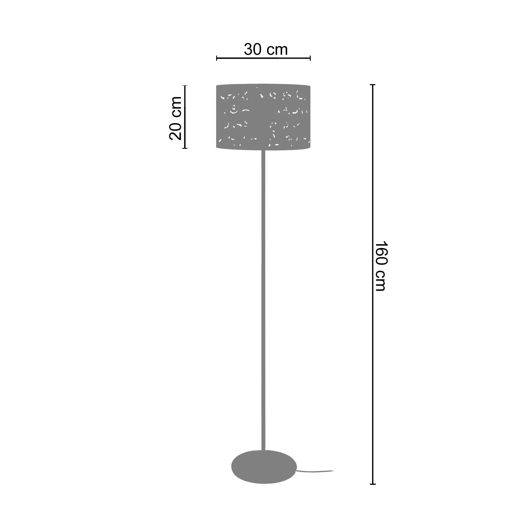 Illustration numéro 3 du produit Lampadaire  métal,Orange ,H160xD30xP30cm