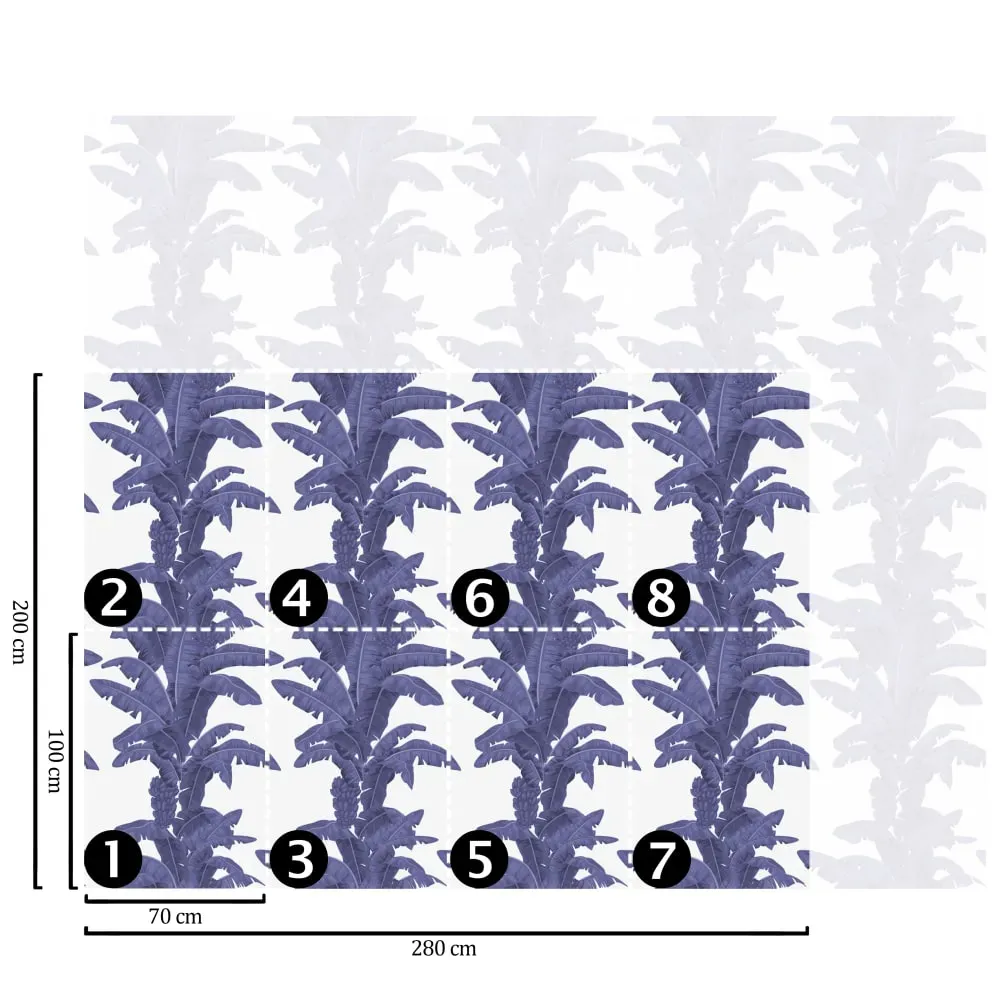 Illustration numéro 3 du produit Papier Peint Palmes,papier écologique fin,200x280cm,8 feuilles