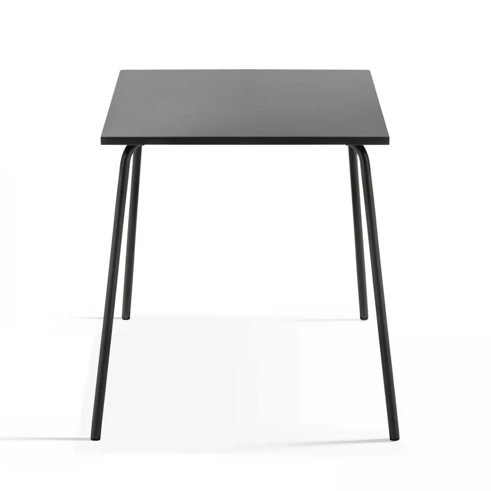 Illustration numéro 3 du produit Ensemble table de jardin carrée et 2 chaises bistrot gris