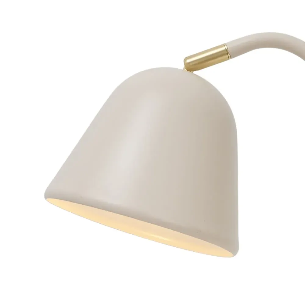 Illustration numéro 3 du produit Lampe de table vintage beige avec détails en laiton