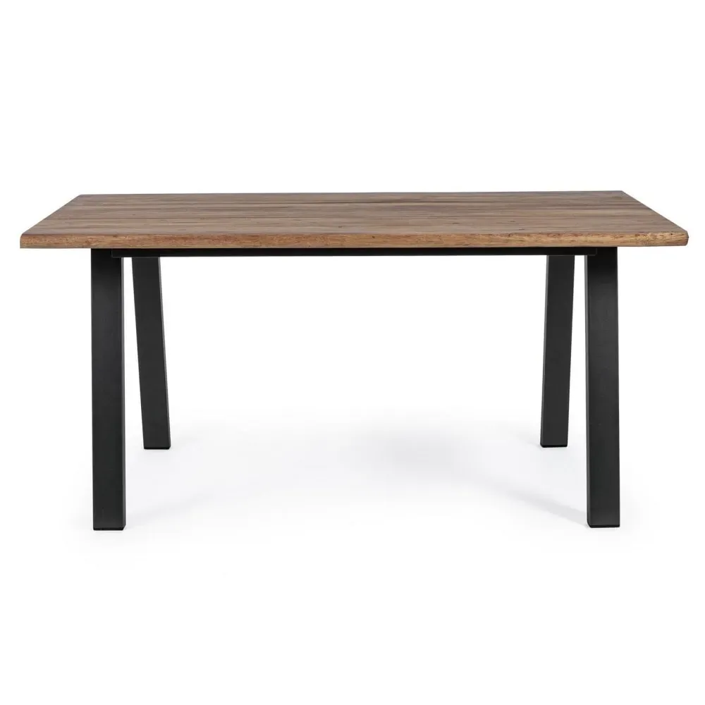 Illustration numéro 3 du produit Table de jardin rectangulaire en métal et bois L160 anthracite